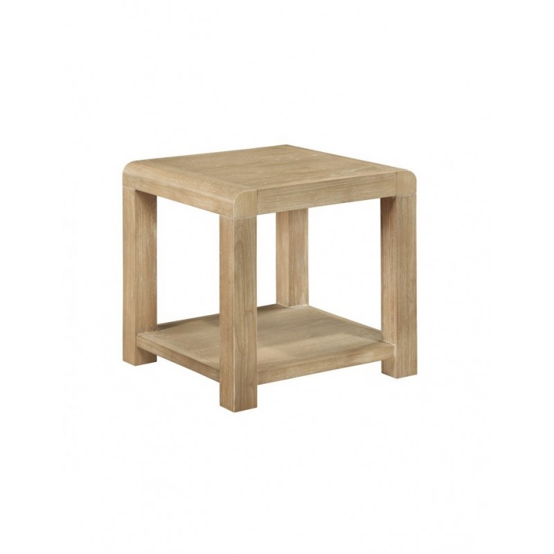 AM Tennessee Washed Oak End Table With Shelf